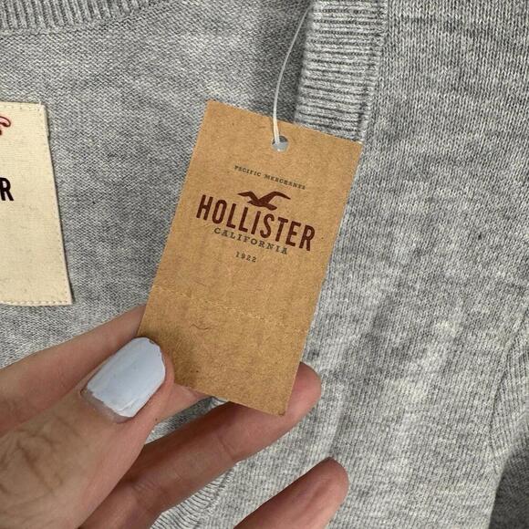 Vintage y2k 90s Hollister cardigan sweater medium M gray fitted party schoolgirl - Picture 4 of 6